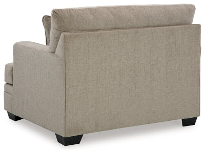 Oversized Chair In Solid Taupe Fabric