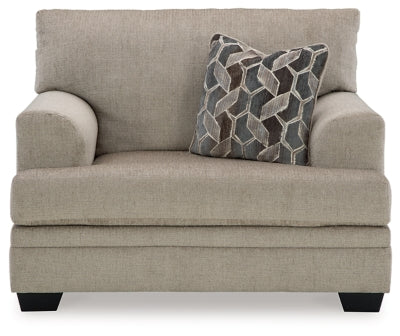 Oversized Chair In Solid Taupe Fabric