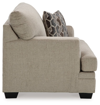 Oversized Chair In Solid Taupe Fabric