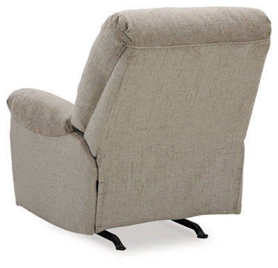 Recliner In Solid Taupe Fabric