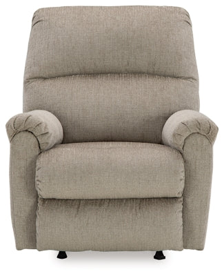 Recliner In Solid Taupe Fabric