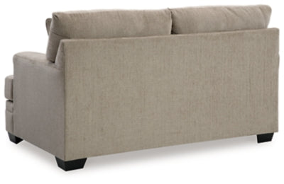 Loveseat In Solid Taupe Fabric