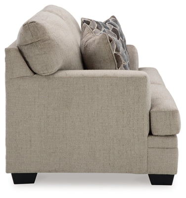 Loveseat In Solid Taupe Fabric