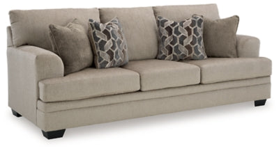 Queen Sofa Sleeper In Solid Taupe Fabric