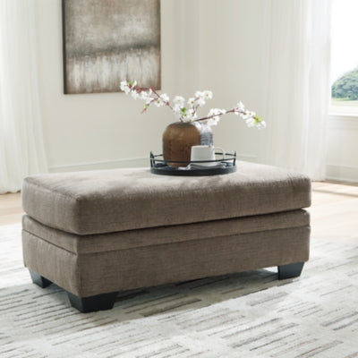 Ottoman In Solid Nutmeg Fabric