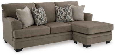 Sofa Chaise In Solid Nutmeg Fabric