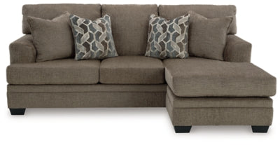 Sofa Chaise In Solid Nutmeg Fabric