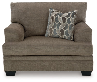 Oversized Chair In Solid Nutmeg Fabric