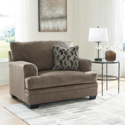 Oversized Chair In Solid Nutmeg Fabric