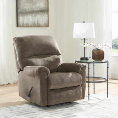 Recliner In Solid Nutmeg Fabric