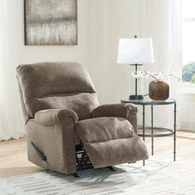 Recliner In Solid Nutmeg Fabric