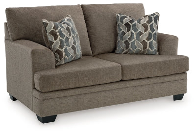 Loveseat In Solid Nutmeg Fabric