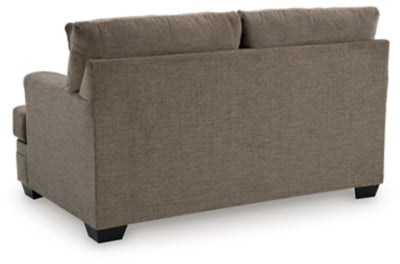 Loveseat In Solid Nutmeg Fabric