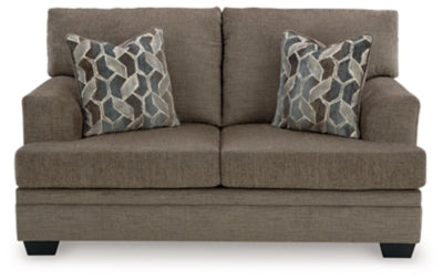 Loveseat In Solid Nutmeg Fabric