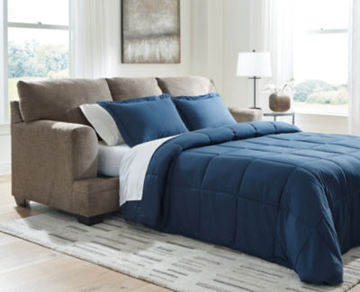Queen Sofa Sleeper In Solid Nutmeg Fabric