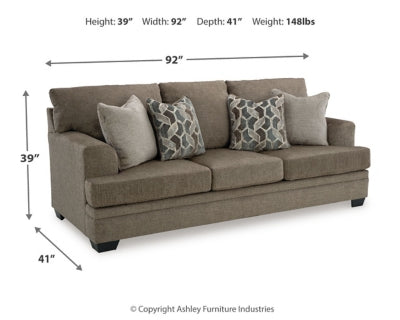 Sofa In Solid Nutmeg Fabric