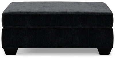 Oversized Accent Ottoman In Solid Charcoal Fabric