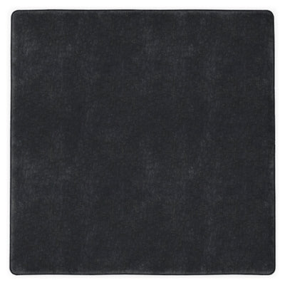 Oversized Accent Ottoman In Solid Charcoal Fabric