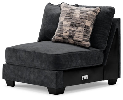 Armless Chair In Solid Charcoal Fabric