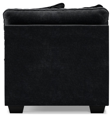 Armless Chair In Solid Charcoal Fabric