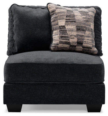Armless Chair In Solid Charcoal Fabric
