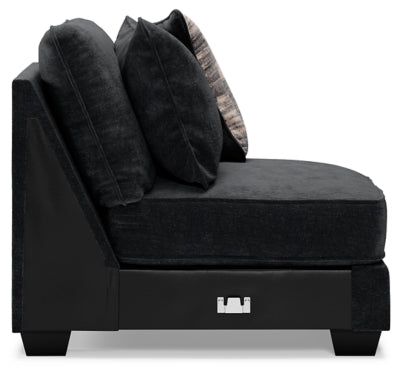 Armless Chair In Solid Charcoal Fabric