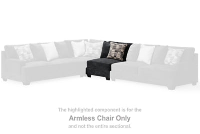 Armless Chair In Solid Charcoal Fabric