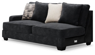 Left-Arm Facing Sofa In Solid Charcoal Fabric
