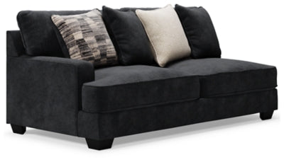 Left-Arm Facing Sofa In Solid Charcoal Fabric