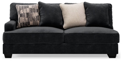Left-Arm Facing Sofa In Solid Charcoal Fabric