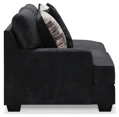 Left-Arm Facing Sofa In Solid Charcoal Fabric