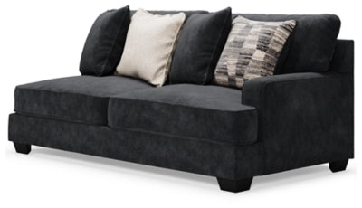 Right-Arm Facing Sofa In Solid Charcoal Fabric