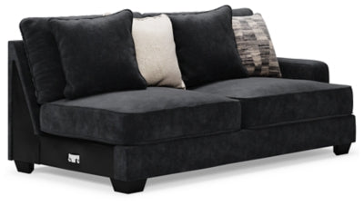Right-Arm Facing Sofa In Solid Charcoal Fabric