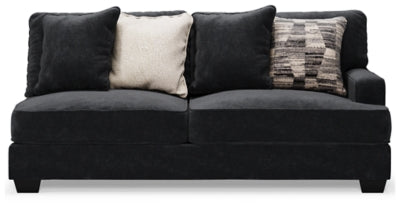 Right-Arm Facing Sofa In Solid Charcoal Fabric
