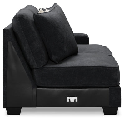 Right-Arm Facing Sofa In Solid Charcoal Fabric