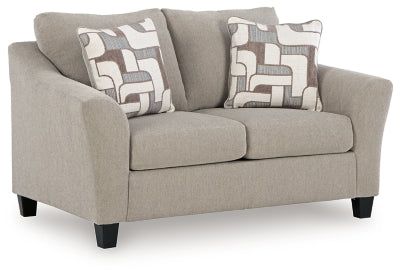 Loveseat In Solid Taupe Fabric