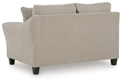 Loveseat In Solid Taupe Fabric