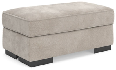 Ottoman In Solid Taupe Fabric