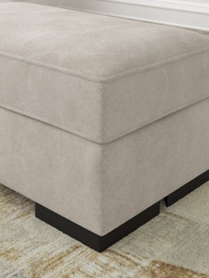 Ottoman In Solid Taupe Fabric