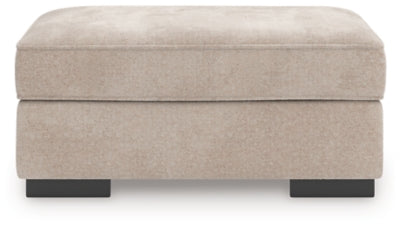 Ottoman In Solid Taupe Fabric