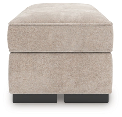 Ottoman In Solid Taupe Fabric