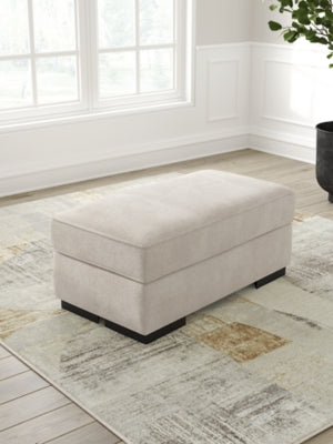 Ottoman In Solid Taupe Fabric