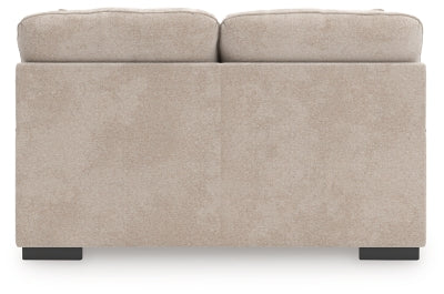 Loveseat In Solid Taupe Fabric