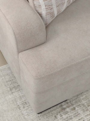 Loveseat In Solid Taupe Fabric