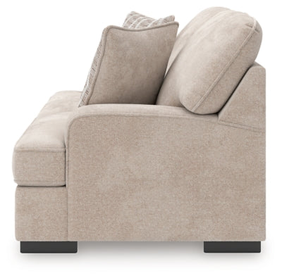 Loveseat In Solid Taupe Fabric