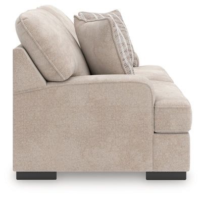 Loveseat In Solid Taupe Fabric