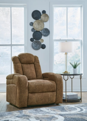 Power Recliner In Solid Brindle Fabric