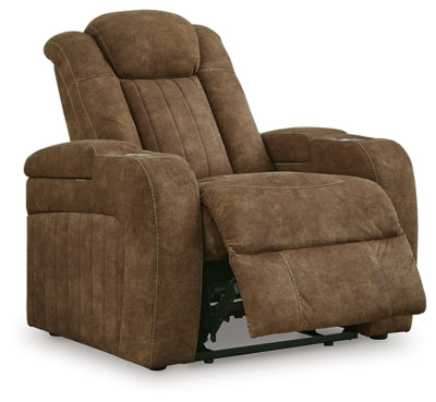 Power Recliner In Solid Brindle Fabric
