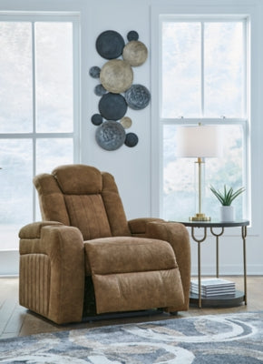 Power Recliner In Solid Brindle Fabric
