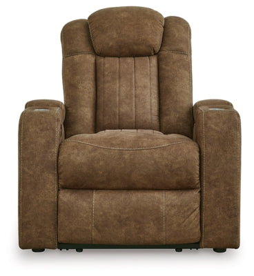 Power Recliner In Solid Brindle Fabric